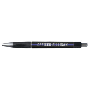 Stylo Policier personnalisé Ligne Bleue Mince