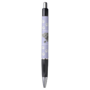 Stylo Poodé Jouet miniature Argent gris bleu Chien Art