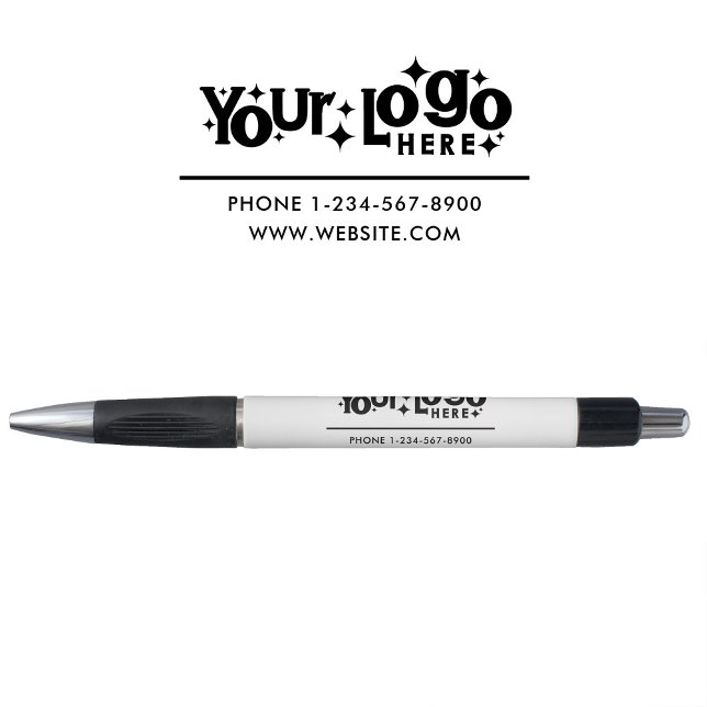 Stylo Professional Business Logo Coordonnées Retro (Professional Business Logo Contact Details Retro Pen)