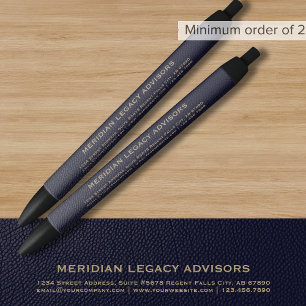 Stylo promotionnel bleu marine et or personnalisé