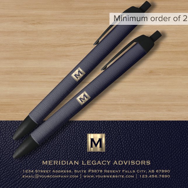 Stylo promotionnel Blue Business Monogramme (Créateur téléchargé)