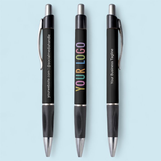 Stylo promotionnel noir avec logo de marque commer (MISOOK Black Pens with Logo)