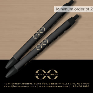 Stylo promotionnel noir personnalisé avec logo