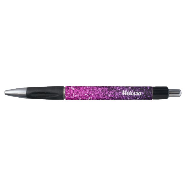 Stylo Purple Pink Ombre faux parties scintillant scintil (Devant)