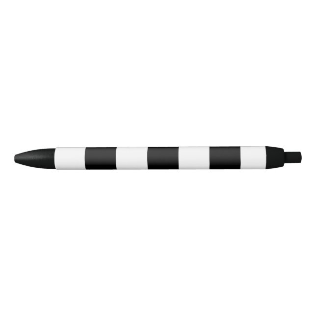 Stylo rayé noir et blanc (à l'encre noire) (Devant)