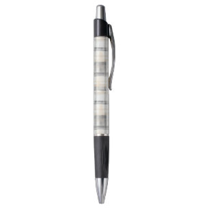 Stylo Rayes à carreaux gris jaune crème