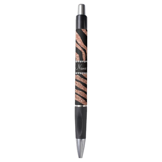 Stylo Rayures oranges de tigre de parties scintillantes (Devant (Vertical))