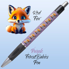 Stylo Red Fox mûre unique Forêt lunaire animal pourpre