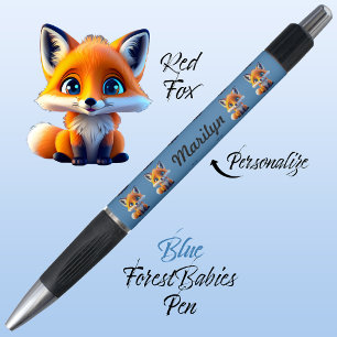 Stylo Renard rouge, jolie couleur bleue Encre de l'école