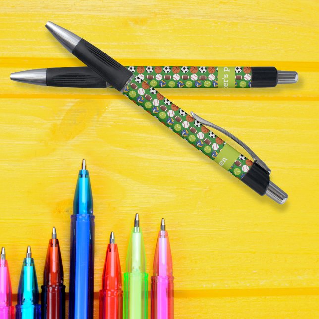 Stylo Retour à l'école Boules Sport multiples personnali (Back to school Multiple Sport balls personalized Pen)