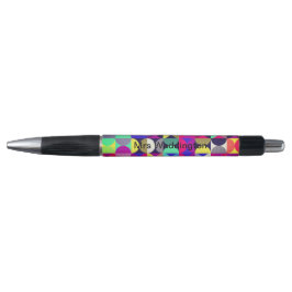 Stylo Retro Vintage monogrammed Colorful Enseignant