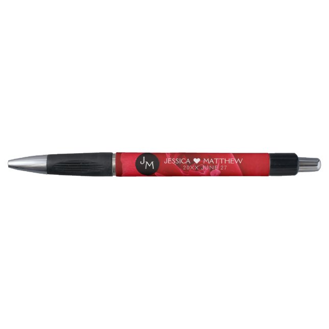 Stylo Romantique Stylish Rose rouge Mariage Floral (Devant)
