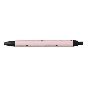 Stylo Rose à demi-brique Motif noir