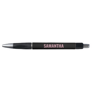 Stylo Rose chic moderne, noir & blanc