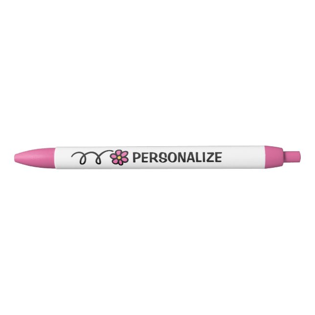 Stylo rose girly mignon nommé fait sur commande de (Devant)