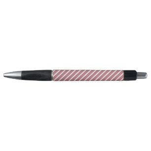 Stylo Rouge bordeaux et beige cinq rayures motif
