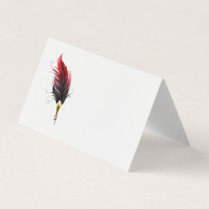 Stylo rouge en plumes avec nib or