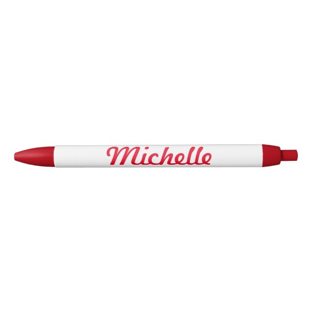Stylo rouge nom personnalisé pour bureau ou école (Devant)