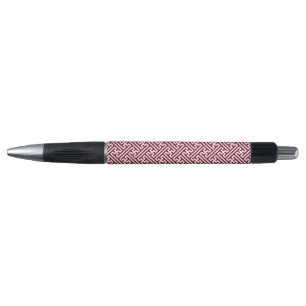 Stylo Sayagata motif, japonais, bourgogne et blanc