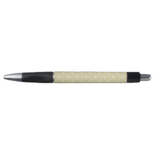 Stylo Sayagata motif, japonais, or et blanc