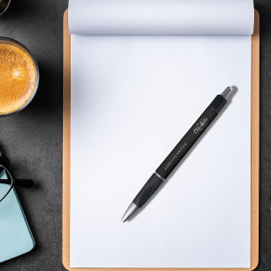 Stylo Script de nom monographique personnalisé en or noi