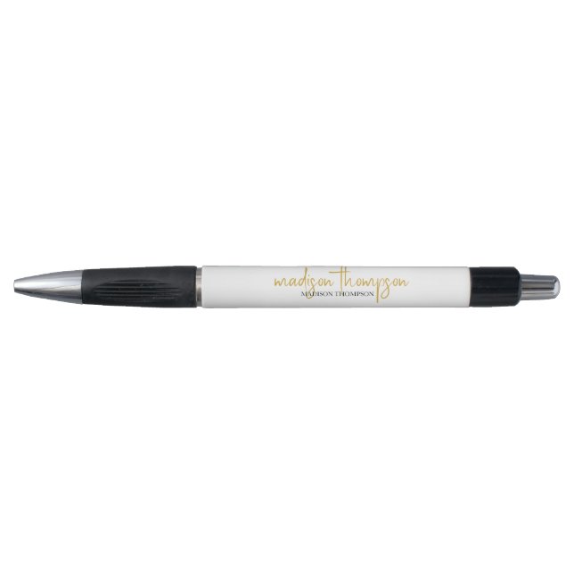 Stylo Script d'or blanc de luxe professionnel simple (Devant)