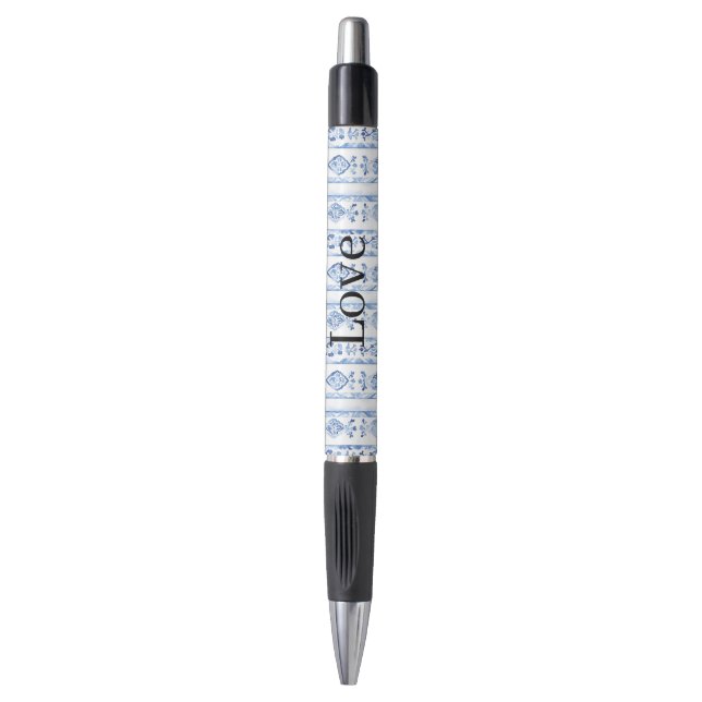Stylo Sicily Italian Rustic Blue Stripes (Devant (Vertical))