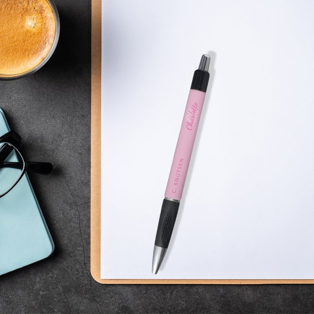 Stylo Signature de nom en monogramme rose (Créateur téléchargé)