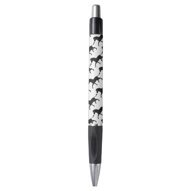 Stylo Silhouette d'impression noir et gris Zebra (Devant (Vertical))