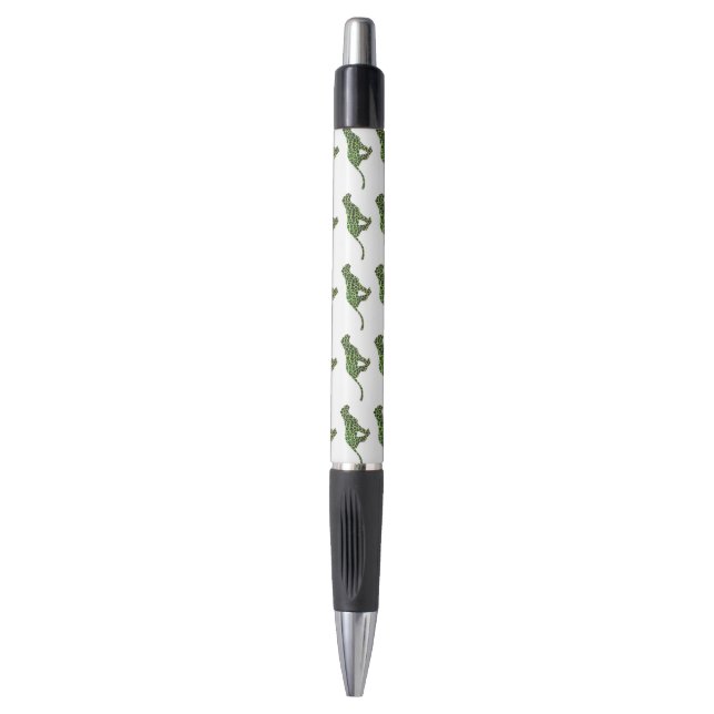 Stylo Silhouette léopard noir et vert (Devant (Vertical))