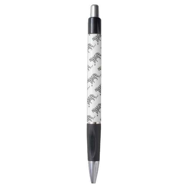 Stylo Silhouette Tiger noir et blanc (Devant (Vertical))