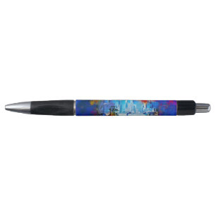 Stylo SlipperyJoe NYC graffiti lune entourée de tourbill