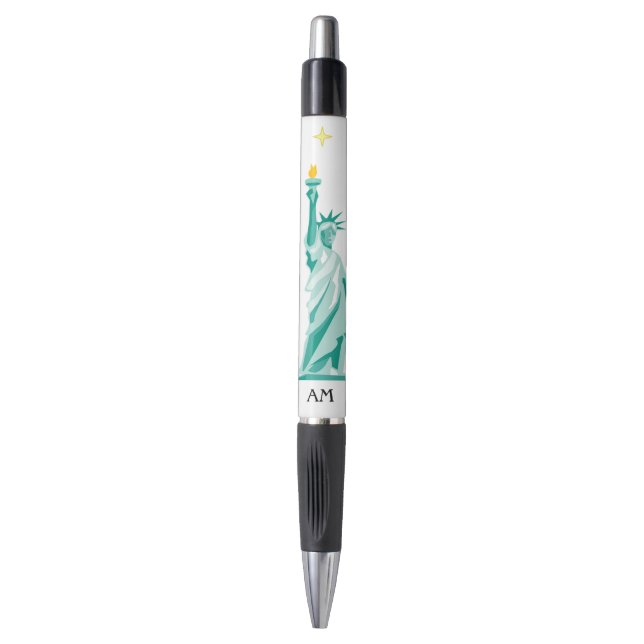 Stylo Statue verte de la Liberté Image & Monogramme encr (Devant (Vertical))