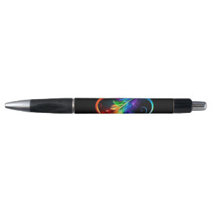 Stylo Symbole d'infini avec plume arc-en-ciel