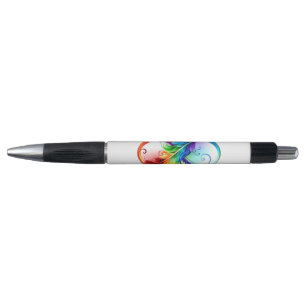Stylo Symbole d'infini avec plume arc-en-ciel