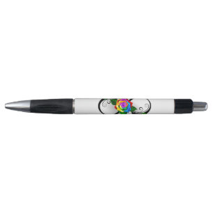 Stylo Symbole d'infini avec Rose arc-en-ciel