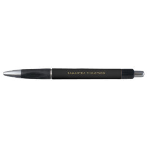 Stylo Texte personnalisé moderne noir et or