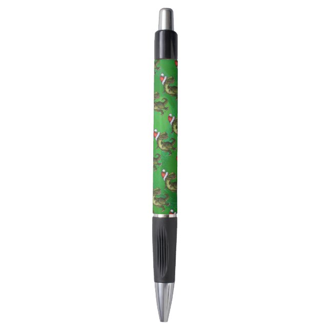 Stylo TRex à Santa Hat sur Green (Devant (Vertical))