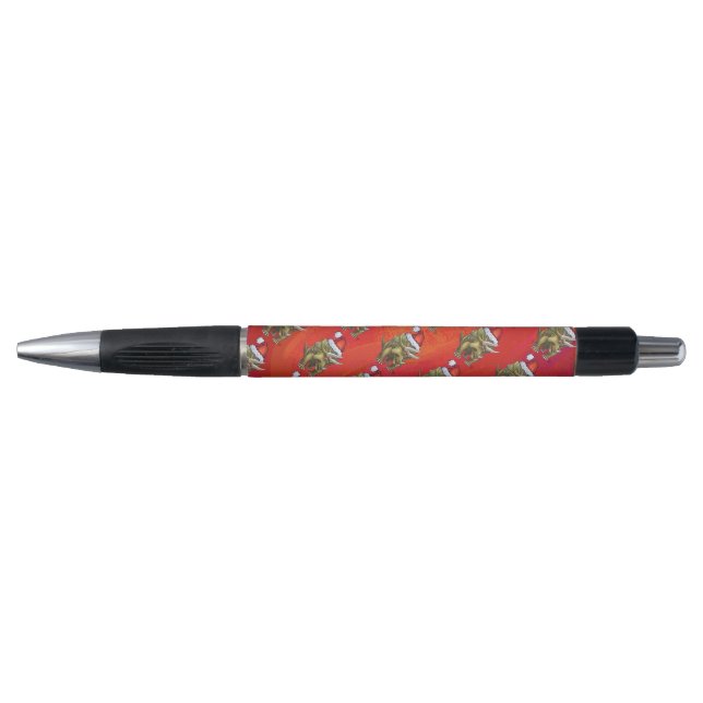 Stylo Tricératops Noël En Rouge (Devant)