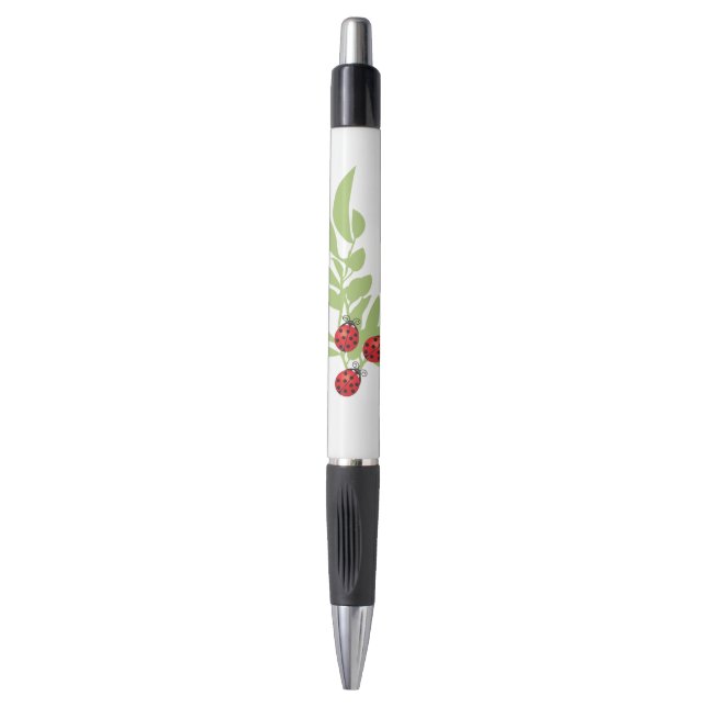 Stylo Trois coccinelles chanceuses (Devant (Vertical))