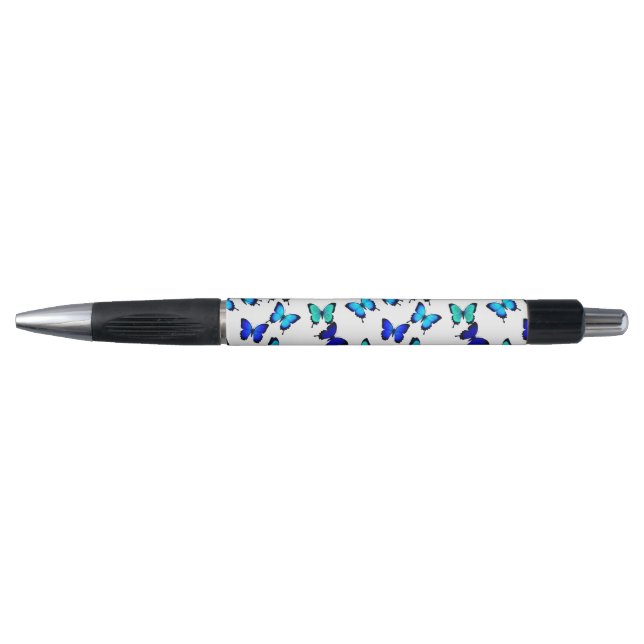 Stylo tropical de papillons de vert bleu (Devant)