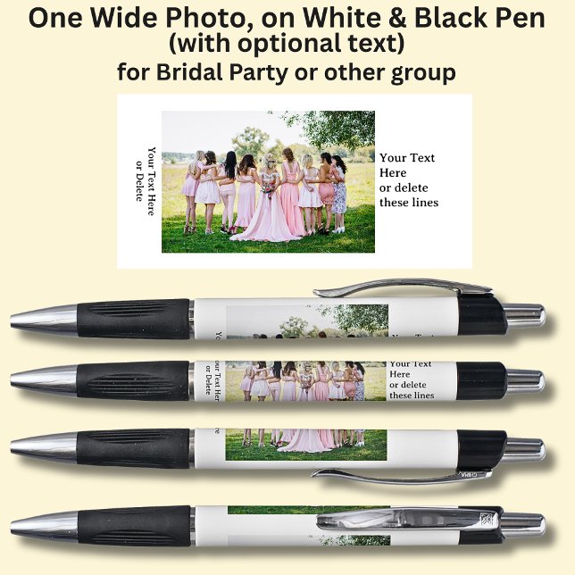 Stylo Une photo large/longue avec texte en blanc et noir (Créateur téléchargé)