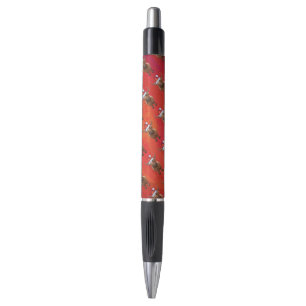 Stylo Vache Highland à Santa Hat Motif sur Red