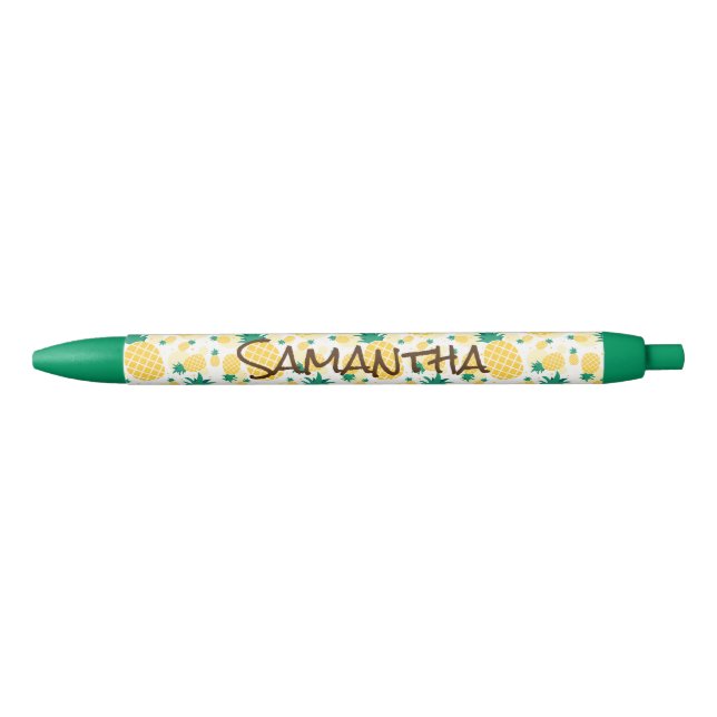 Stylo vert ananas, encre noire (Devant)