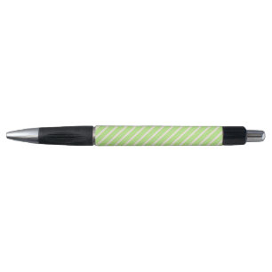 Stylo Vert citron vert et beige cinq rayures motif
