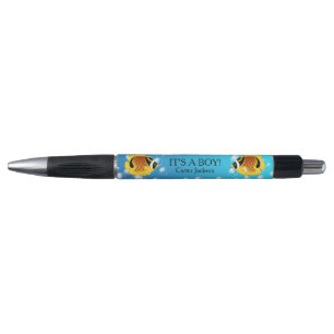 Stylo Vie marine tropicale semi-lune de papillons Exotiq