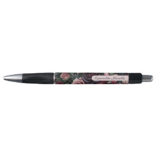 Stylo Vin gothique Rose rouge Art botanique peinture