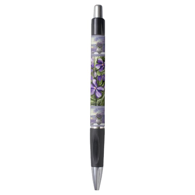 Stylo violettes dans un bocal de lune (Devant (Vertical))