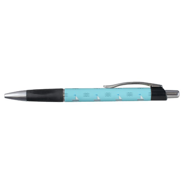 Stylo Voiliers sur le motif bleu de mer (Haut)
