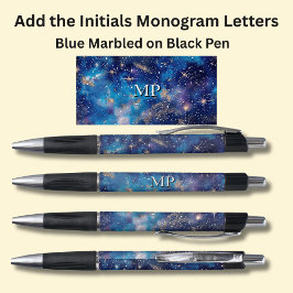 Stylo Vos initiales Monogram Blue Galaxy